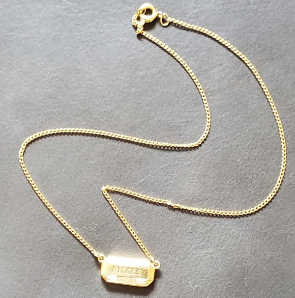 Vintage Trifari signed Zodiac Pisces Gold Tone Choker Necklace - Picture 7 of 9